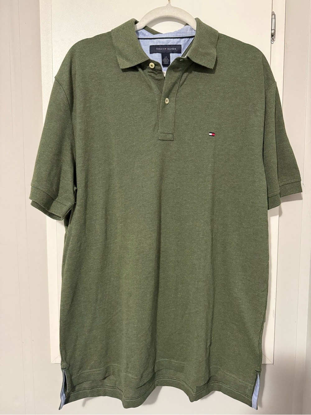 116. Tommy Hilfiger Pique Men’s Olive Green Polo Shirt Large